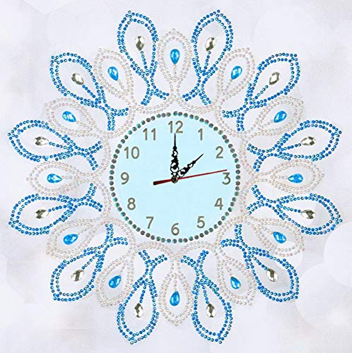 Diamantgemälde DIY 5D spezielle Form Strasssteine ABEUTY Wassertropfen Uhr Teilbohrer Kristall Diamant Kunst Kits (Uhr 6)