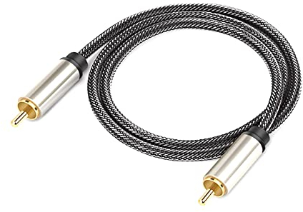 Anwangda Câble coaxial audio numérique, HiFi 5.1 SPDIF RCA vers RCA mâle vers mâle, pour câble coaxial SPDIF/audio numérique et vidéo composite (taille : 1 m)