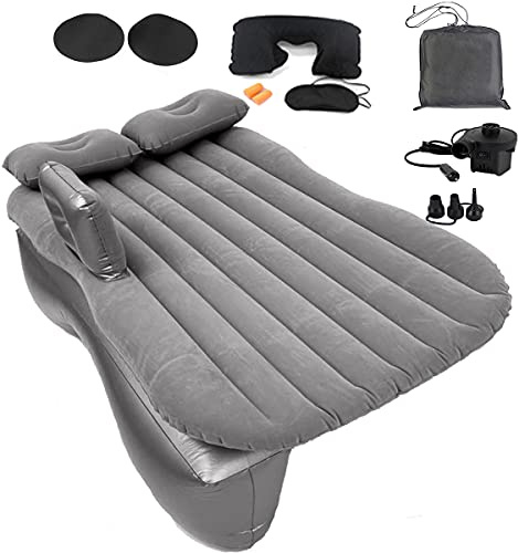 Icelus Car Air Mattress for Back Seat with Air Pump,Portable Thickened Inflatable Camping Bed Sleeping Blow-Up Bed Pad fits Car SUV