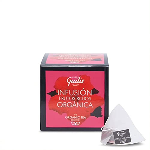 CAFES GUILIS DESDE 1928 AMANTES DEL CAFE Ekologisk röd fruktinfusion i blad Box 15 Pyramider - förpackning 4