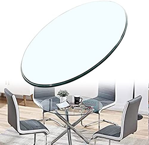 WORDFUN Superficie Redonda De Mesa De Cristal, Cristales A Medida, 35-100cm, Irrompible, Vidrio Templado, Tablero De Vidrio Redondas, para Mesas De Hotel, Banquetes Y Familiares