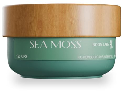 BOOS LABS Irish Sea Moss I 500mg I 100% natürliches Irisches Seemoos I 120 vegane Kapseln I 2 Kapseln pro Tag I reine Zusammensetzung ohne Zusatzstoffe