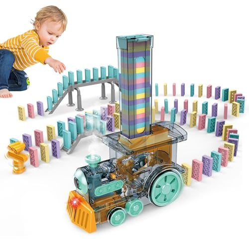 Kakel Tåg Leksak, Kakel Tåg Leksak Creative STEM Toys Ljudljus | Elektriskt tåg för barn Dagis Inomhus Utomhus Skola Jul Födelsedag Nyår Påsk