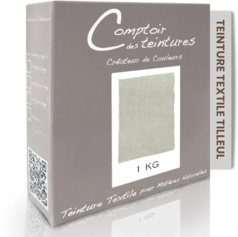 COMPTOIR DES TEINTURES – Teinture Textile – Mélange Tilleul (pour 1kg linge) – Teintures Durables pour Draps, Serviettes et Nappes – Facile à Utiliser en Machine à Laver ou à la Main