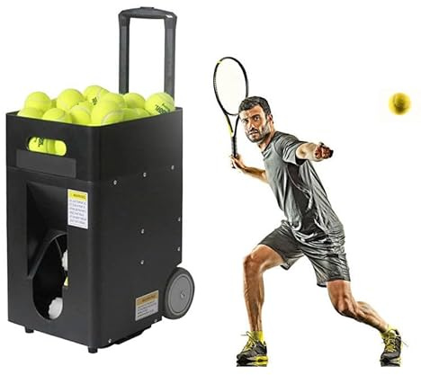 WEIMILOR Lanceur de balles de Tennis Portable, équipement d'entraînement Quotidien, Angle de Lancement réglable, 50 balles, pour débutants