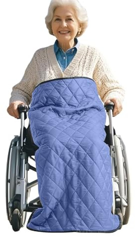 KBIBCK Manta gruesa para silla de ruedas, para silla de ruedas, para silla de ruedas, para adultos, ajuste universal para sillas de ruedas, color azul