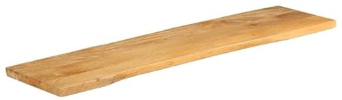 Eleganz Mesa de madera de mango maciza, 160 x 40 x 2,5 cm, con borde de árbol, acabado natural para salón y cocina, duradero y respetuoso con el medio ambiente