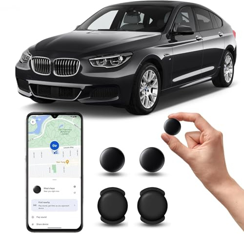 GPS Tracker per Auto Android, Ai-r tag Android, Magnetico Nascosto Localizzatore Gps Senza SIM senza Abbonamento, Auto Localizzatore Compatibile con goo- gle Find My per Bambini Animali (2 nero)