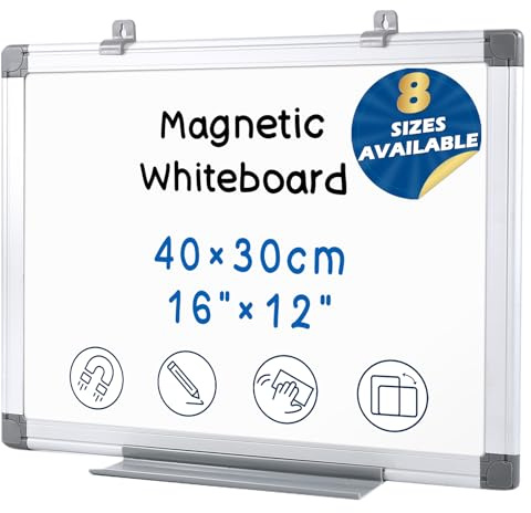 SWANCROWN A3 Whiteboard 40x30 cm, Small Whiteboard Portable, Aluminum Frame