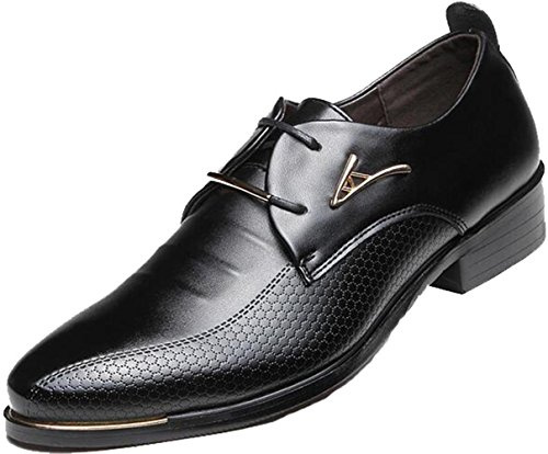 DADAWEN Hommes d'affaires Britanniques Pointu-Toe Chaussures Oxford Quatre Saisons Chaussures-Noir 48