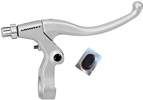 Promax V-Brake Bremsgriffe - Bremshebel Bremsen Hebel rechts Silber inkl. Schlauchflicken
