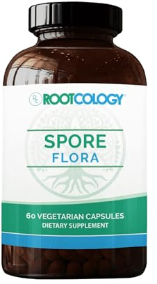 Rootcology by Dr. Izabella Wentz | Spore Flora | Broad-Spectrum Stomach Acid Resistant Spore-Forming Probiotics for Gastrointestinal Health | Five Targeted Bacillus Strains | 60 Vegetarian Capsules