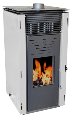 EIDER BIOMASA - Poêle à granulés ZERO R.E.M. 11Kw VENTILÉ - Efficacité énergétique - Capacité 15kg - Autonome (sans prise) - Double chambre - Verre propre - Contrôle automatique - Couvre 200m3