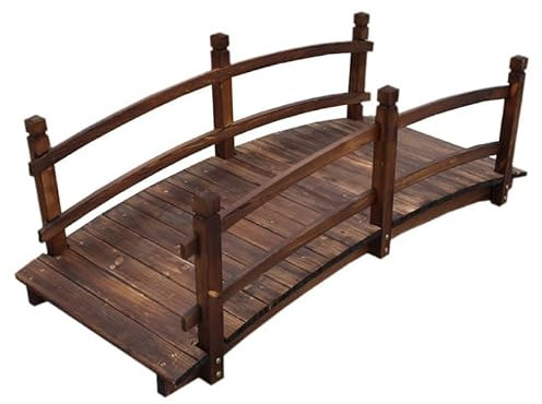 Sohodoo Ponte da Giardino in Legno: Il Trattamento carbonizzato garantisce Resistenza alla corrosione e agli Insetti, preservando l'aspetto Naturale e Autentico del Legno for Gli Anni a Venire(B)