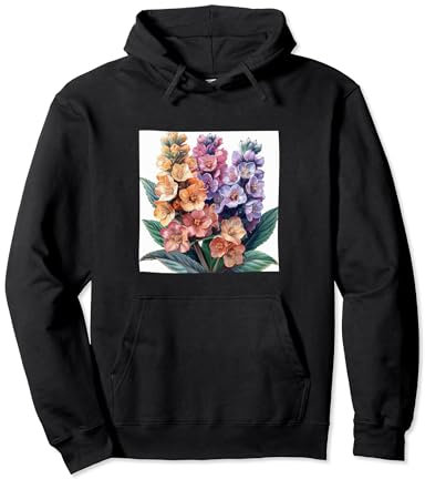 Bergenia Bouquet Floral Pastel Colors Graphic Pullover Hoodie