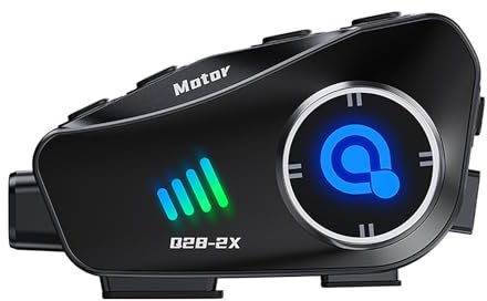 WYYHAA Bt5.3 Motorcykel Bluetooth-headset, Motorcykel Bluetooth Intercom med 1080P HD trådlös kamera supervidvinkellins vattentät
