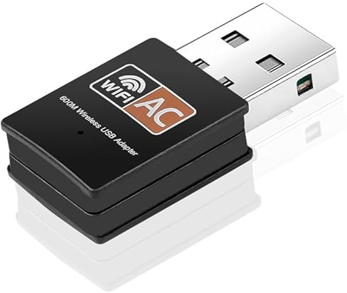 Wifi Stick AC 600 Mbps Dual Band 2.4GHz / 5GHz WiFi Dongle USB Wireless Adapter Extender Internet Stick Card Antena para PC/Laptop Compatible con Windows 11/10/8.1/8/7/XP, Mac 10,9-10,15