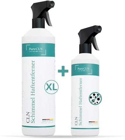 PureCLN Anti Schimmel Spray 1,5L - Schimmel Gel wirkt sofort & tiefenwirksam - Schimmelentferner Bad, Fugen, Tapete, Holz, Wand – In nur 15min Stockflecken und Schimmel entfernen - Made in Germany