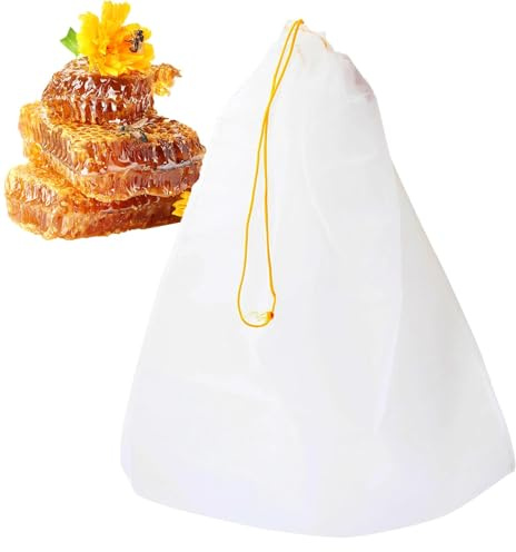 Yulokdwi Fine Mesh Strainer Bag | Fine Mesh Drawstring Strainer Bag,Mesh Nylon Filtering Tool for Honey, Yogurt, Beer Wort, Nut Milk, Chicken Soup