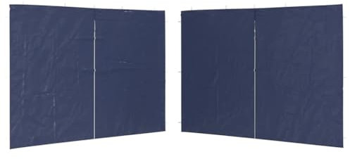 Lote de 2 paneles laterales para cenador, pared lateral de pabellón de jardín, tienda de recepción, pared, tienda de recepción, 2 unidades con cremallera de PE azul