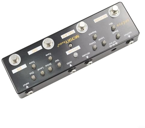 Blommande beter för MOSKY 5-i-1 gitarr multieffekt pedal, distorsion fördröjning reverb, overdrive loop