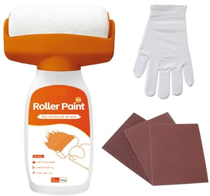 HJYDGJ Rodillo de Pintura Pequeño, Blanco, para Paredes Blancas, con Papel de Lija y Guantes
