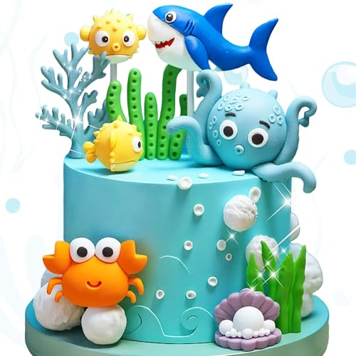 decorazioni torte animali marini compleanno oceano tema decorazione torte