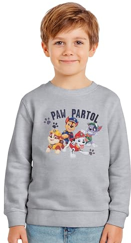 United Labels Paw Patrol Sweatshirt für Jungen - Kinder Pullover Oberteil Langarm Grau (DE/NL/SE/PL, Numerisch, 122, 128, Regular, Grau)