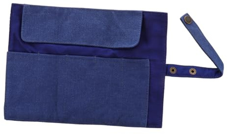 CLISPEED Organizador de Relojes de Lona Azul Capacidad para 5 Relojes, Estuche Portátil de Diseño Delgado y Cierre Seguro Cordón para Viaje