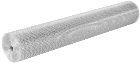 VEVOR Grillage Galvanisé Maille Carrée 12,7 mm, Grillage Soudé en Rouleau 1,5 x 30,5 m Diamètre Fil Métallique Calibre 19 pour Clôture de Jardin, Enclos à Poules, Cages à Lapin, Protection de Plantes