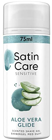 Gillette Satin Care Women's Shaving Gel, 75 ml, Specifically Designed For Sensitive Skin with Aloe Vera