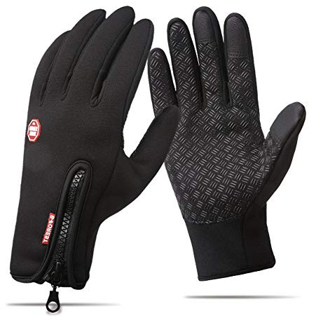 Touchsceen Fleece Insulated Gloves, Thermal Windproof Snowproof Warm Gloves Winter Sports Ski Snowboard Riding Motocycling Bike Mittens Hiking Camping Driving Gloves Black