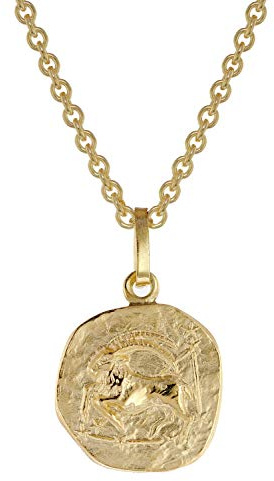 trendor Sternzeichen für Kinder Steinbock Gold 333 Anhänger + Kette Tierkreiszeichen, liebevoller Halsschmuck für Mädchen und Jungen, 75905-01