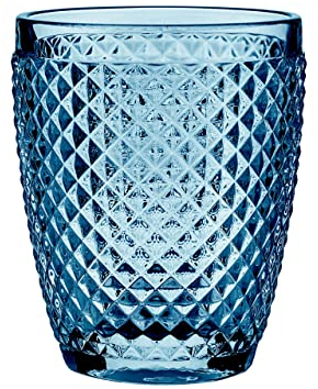 B'GHEST Lot de 6 verres à vin à faible eau/verre en verre. Capacité 25 cl. Couleur : bleu marine.