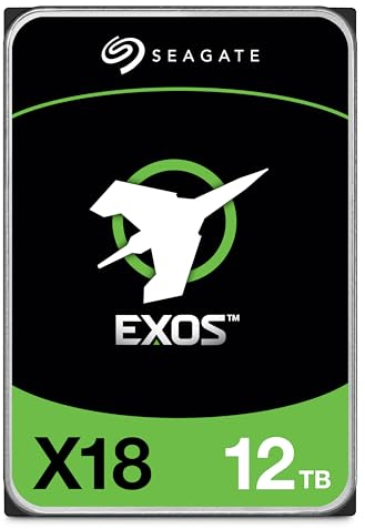 Seagate Exos X18 - Hard disk interno da 12 TB, CMR da 3,5, SATA iperscalabile da 6 Gb/s, 7200 giri/min, 512e/4 Kn, 256 MB di cache (ST12000NM000J)