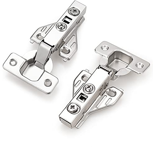 Probrico Full Overlay Soft Closing Clip On Face Frame Mounting Cabinet Hinges 10 Pair(=20 Pcs), 105 Degree Self Closing Kitchen Cupboard Door Hinges