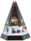 Crottendorfer Räucherpyramide/Rauchgefäß aus Metall - mit integriertem Räucherkerzenhalter für Größe M - Maße: 11,5 x 10 x 13,7 cm - Made in Germany