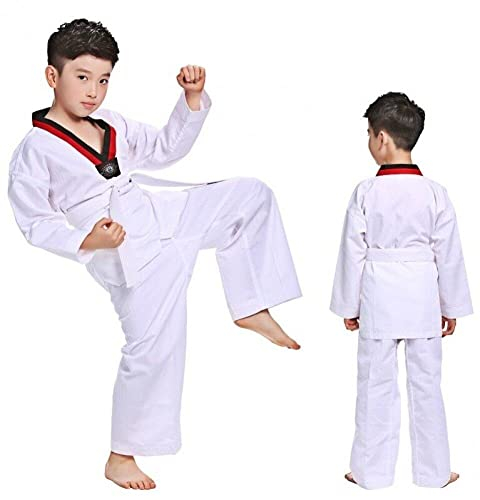 Kinder Kostüme Kleidung Weiße Taekwondo Uniformen Karate Judo Dobok Kleidung Kinder Unisex Langarm Taekwondo Uniform