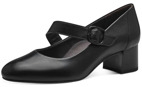 Tamaris Comfort décolleté da donna con cinturino in pelle Mary Jane, Nero (Nero), 38 EU