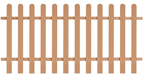 Gecheer Lattenzaun Gartenzaun Zaun Vorgartenzaun Friesenzaun Zierzaun 200 x 100 cm (L x H) Mit insgesamt 12 Latten,Holz-Kunststoff-Verbundwerkstoff (WPC)