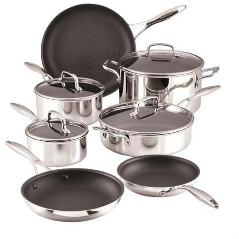 Circulon Scratch Defense Stainless Steel Pan Set: 7 Piece Induction Hob Pan Set with Extreme Non Stick, Induction and All Hob Suitable