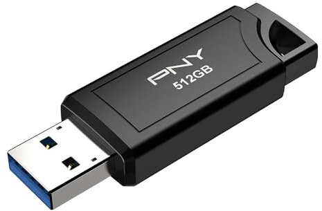PNY 512GB Pro Elite V3 USB 3.2 Gen 2, hasta 1000 MB/s de Lectura y 800 MB/s de Escritura, Rendimiento Extremo para Almacenamiento y Transferencia de Datos, diseño metálico Premium, Conector Tipo A