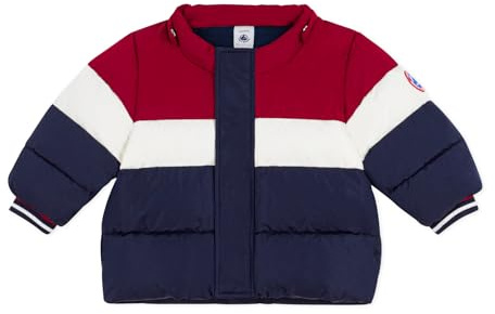 Petit Bateau Colorblock A0duj03 - Piumino sottile per neonato, tinta unita, per bambini, confezione da 1, blu multicolore, 6 mesi
