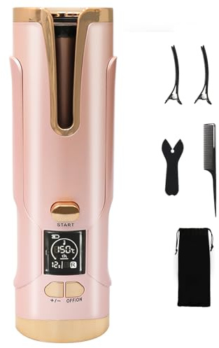 Arricciacapelli Automatico Portatile senza fili, 20MM Ferro Boccoli Ricaricabili, Adatto capelli corti e lunghi, batteria 5200 mAh, 6 Temperature(150-200℃), Antiscottatura per Salone Domestico