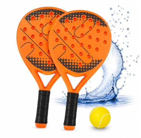 Pincho Palas de Padel Playa, Raquetas de Playa,Juega Estilo Frescobol, Pickleball, Beach Tennis, 2 Palas + 1 Pelota EVA, Impermeable al Agua