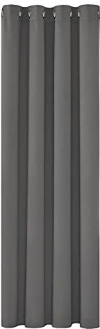 Deconovo Verdunkelungsvorhang Ösen Dicke Gardinen Schlafzimmer Ösenvorhang Blickdicht Winter, 180x140 cm(HöhexBreite), Hellgrau, 1 Stück