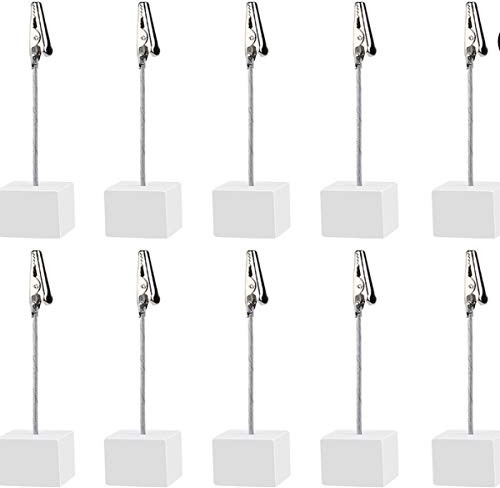 NUOLUX 10ST Memo Clip Halter Ständer mit Alligator-Spange für Bilder Karte Hinweis Büroklammer (weiß)