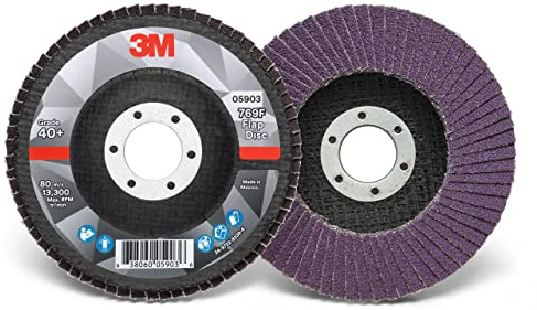 Disco lamellare 3M 769F, T27, abrasivo ad alte prestazioni, grana in ceramica a forma di precisione, 40+, 11,7 cm x 7/8 in 10 pezzi (confezione da 1)