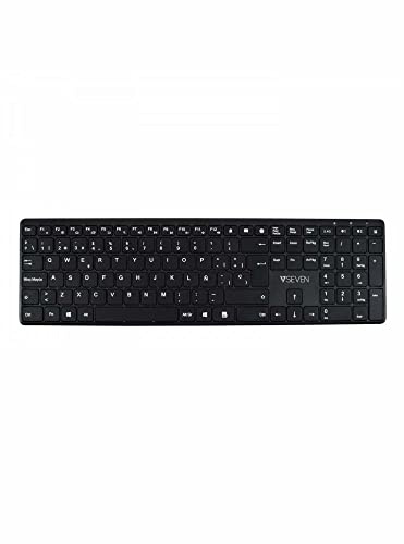 Teclado Bluetooth V7 KW550ESBT - QWERTY, negro