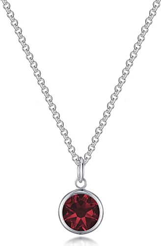 Philip Jones Dark Red Crystal Necklace Created with Zircondia® Crystals
